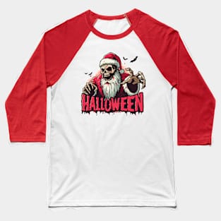 Undead Halloween Santa Baseball T-Shirt